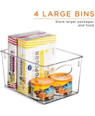 10-Piece Clear Open Bin Containers Set - Organize fridge & pantry essentials! Stackable, portable, clear view for easy access