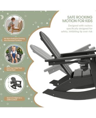 Outdoor HDPE Plastic Preschool Toddler Classic Adirondack Rocking Chairs