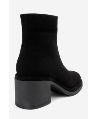 Forever & Always Women's Shoes Junae Leather Block Heel Boot (Women)