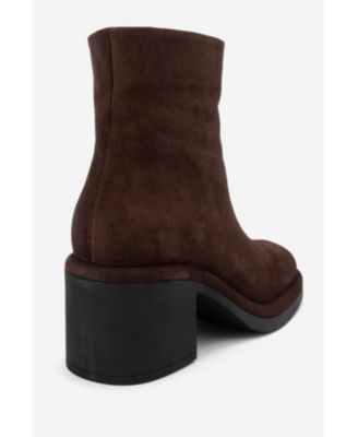 Forever & Always Women's Shoes Junae Leather Block Heel Boot (Women)