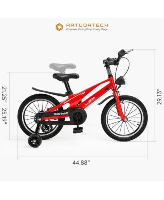 16-Inch Lightweight Kids Bike with Magnesium Alloy Frame, Training Wheels & Dual Brakes
