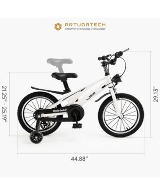 16-Inch Lightweight Kids Bike with Magnesium Alloy Frame, Training Wheels & Dual Brakes