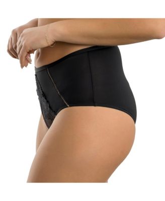 Women's Charlene High Waist Pretty Modern Vintage Lace Brief - Warm Sand