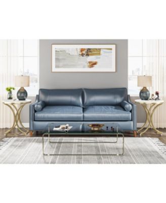 Set of 2 Faux Marble Round Side Table