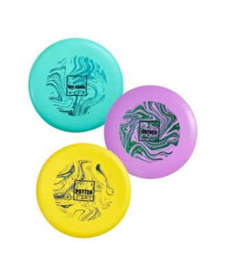 Disc Golf Set 3-Pack Starter Discs with Putter Mid-Range Driver PDGA Approved