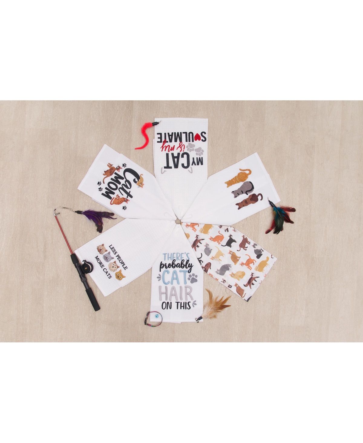 C&F Home Cat Tails Trio Kitchen and Bathroom Embroidered Hand Towel.