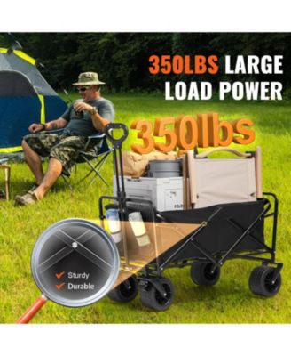 SUGFIT All-Terrain Folding Wagon with 5-inch Wheels & Compact Storage