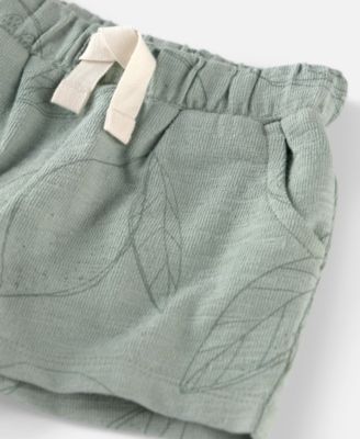 Baby Boys' Textured Round Neck T-Shirt and Shorts, 2-Piece Set