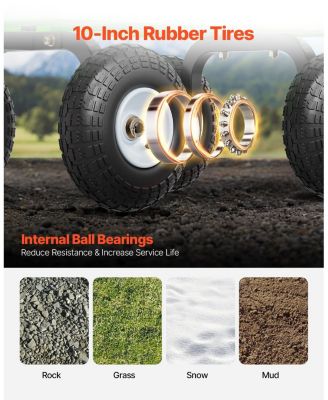 SUGFIT Heavy-Duty Utility Wagon with Removable Sides & 180° Handle