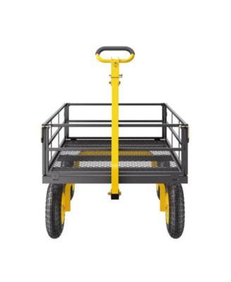 1200 lb Heavy-Duty Steel Garden Cart with 13" All-Terrain Tires & Convertible Mesh Sides