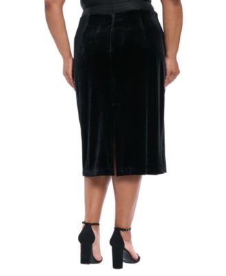 Plus Size Back Slit Pencil Skirt