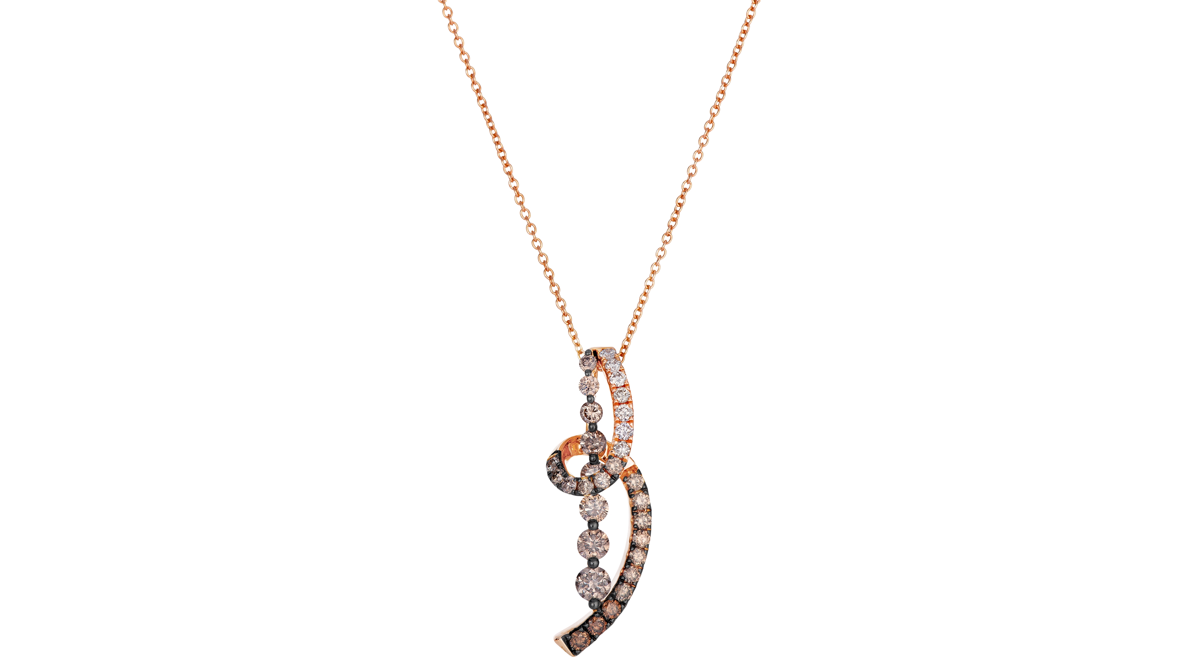 Le Vian Chocolate Diamond (0.63 ct. t.w.) & Chocolate Ombre Diamond (0.48 ct. t.w.) Pendant Necklace in 14k Strawberry Gold