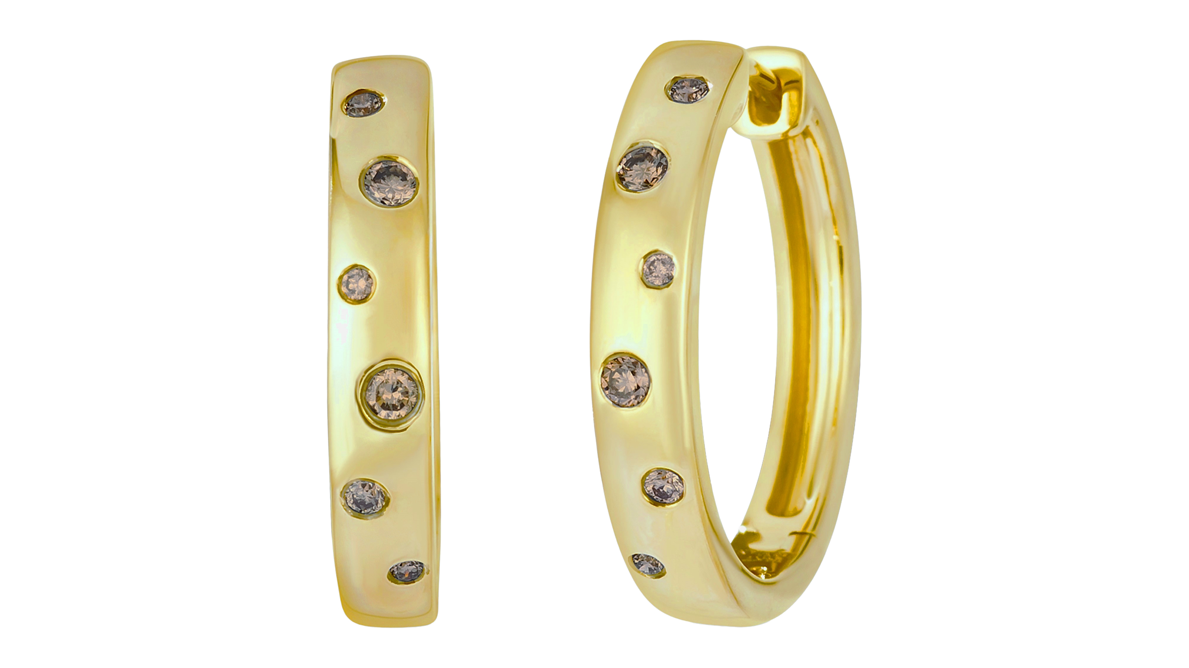 Le Vian Chocolate Diamond Hoop Earrings (0.154 ct. t.w.) in 14k Honey Gold