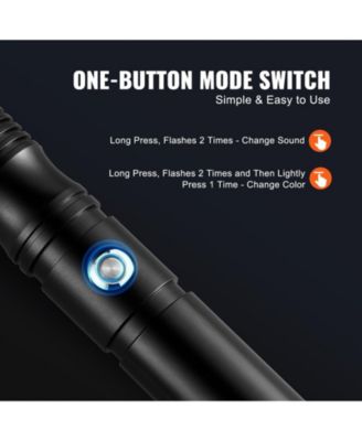 Black Light Up Sword with 12 RGB Colors & Mute Mode, Rechargeable