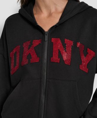 Women's Exploded Rhinestone Varsity Logo Full-Zip Hoodie