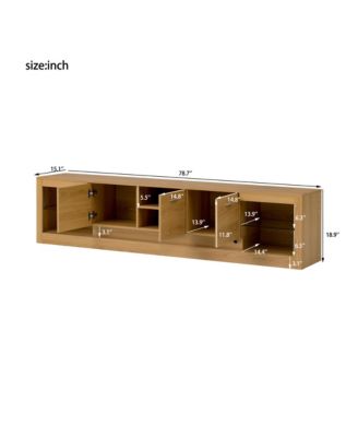 78" Modern TV Stand for 90" TVs, Entertainment Center with 6 Cabinets & 2 Open Shelves