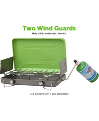 VT-101 2-Burner Portable Camping Stove Grill, Great for Outdoor Cooking, Backpacking, Compatible with 1LB Propane Gas Bottle