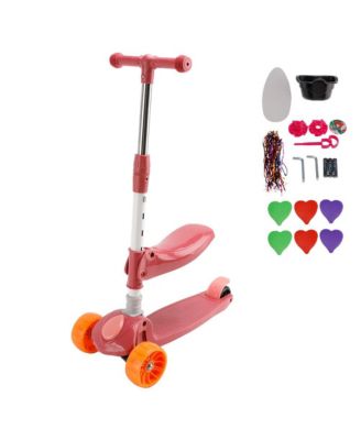 Foldable 3-Wheel Kids Scooter with Lean-to-Steer Balance, Lights & Music for Early Riding Fun