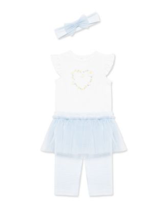 Baby Girls' Round Neck Bodysuit, Skeggings and Headband, 3-Piece Set