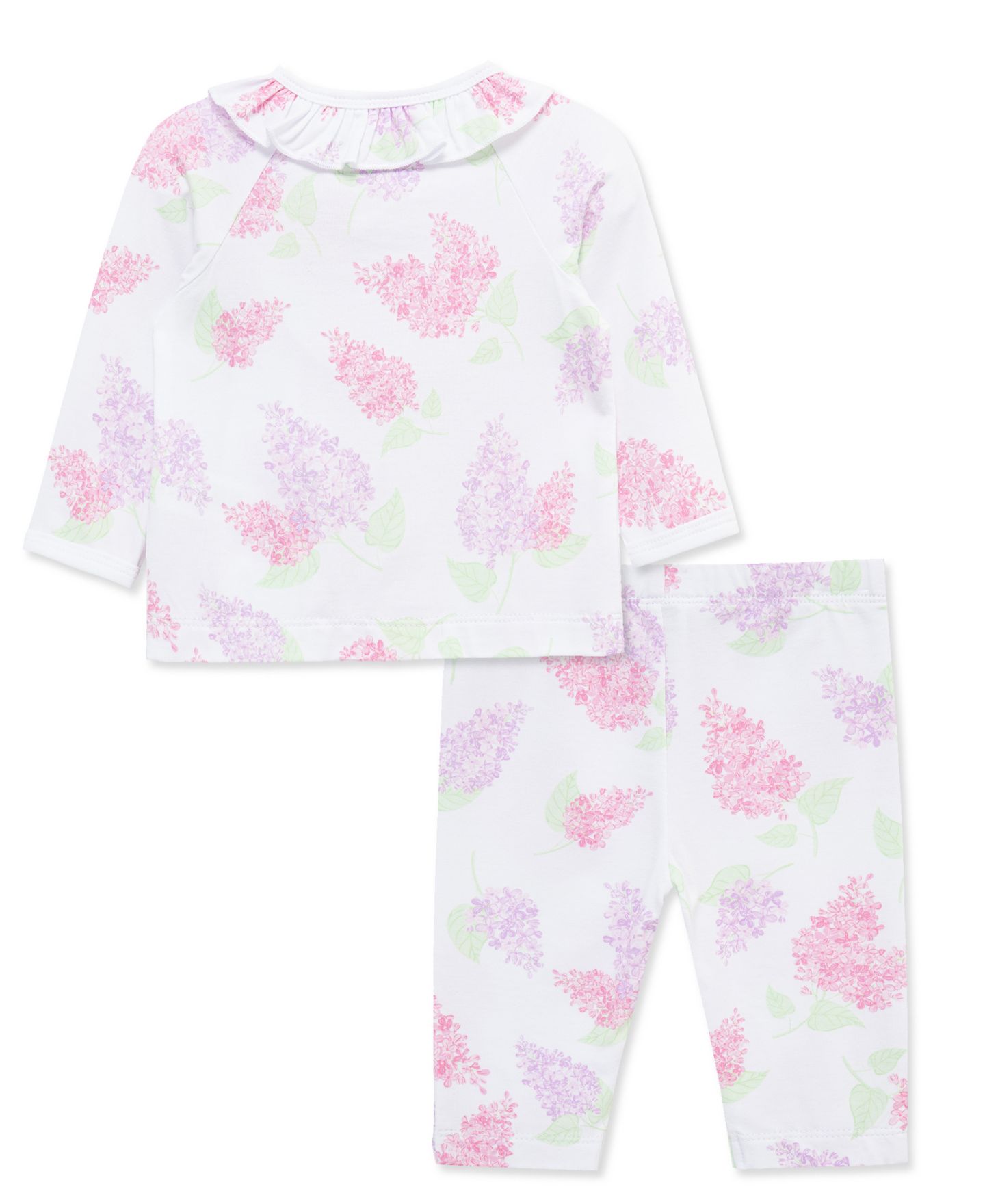 Комплект Little Me Printed Top and Pants, 2-Piece Set для девочек-малышей, цвет: Розовый / Белый — фото 2