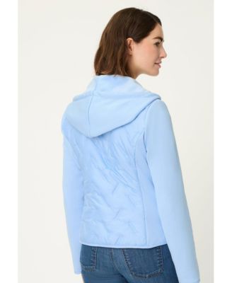 Women's Mixed Media Jacket with Hood