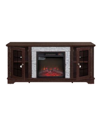 2-Door Storage cabinet with Electric Fireplace Console Cabinet