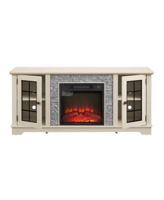 2-Door Storage cabinet with Electric Fireplace Console Cabinet