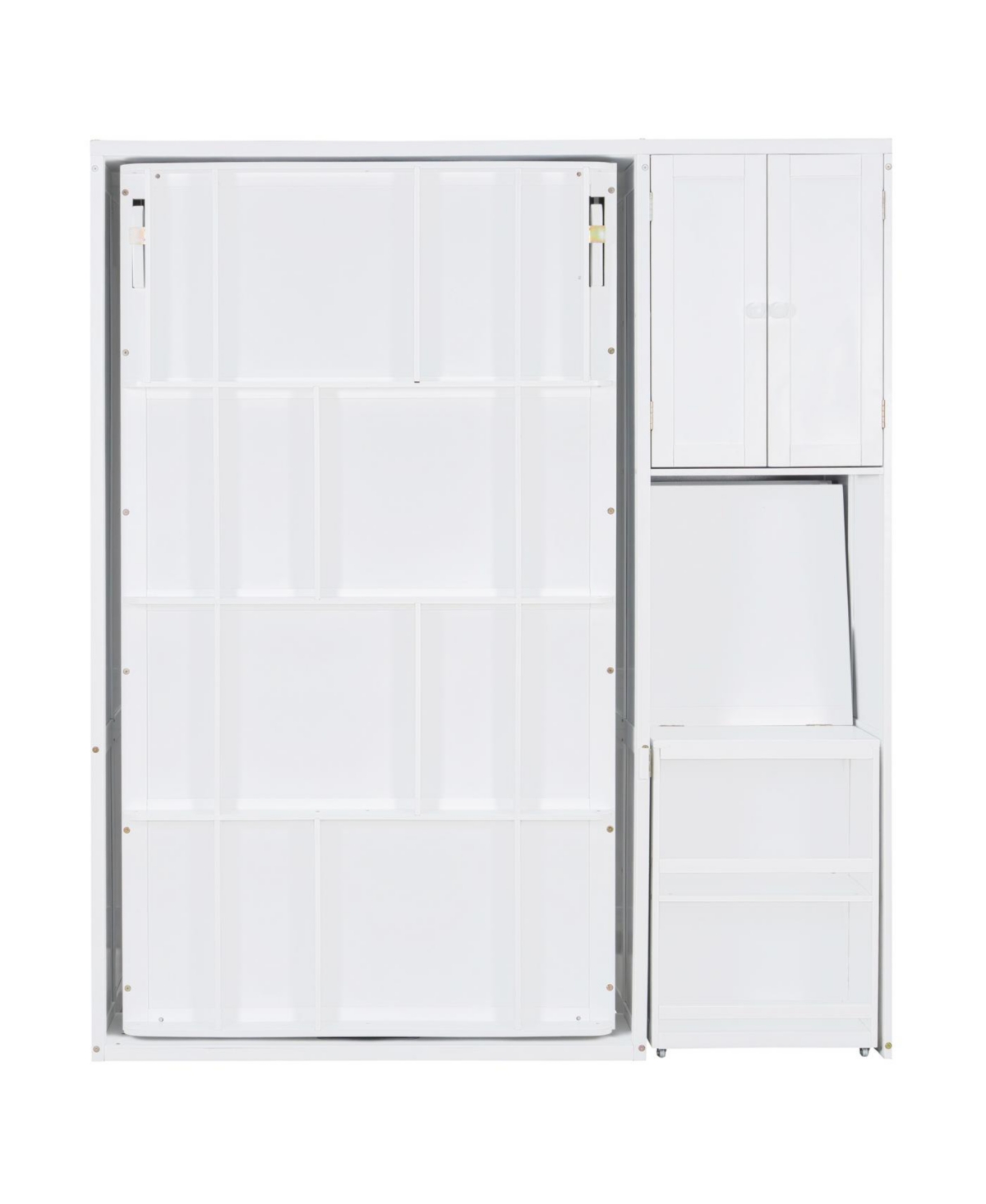 Streamdale Furniture Twin Rotating Wall Murphy Bed with Bookshelf & Desk, Teal