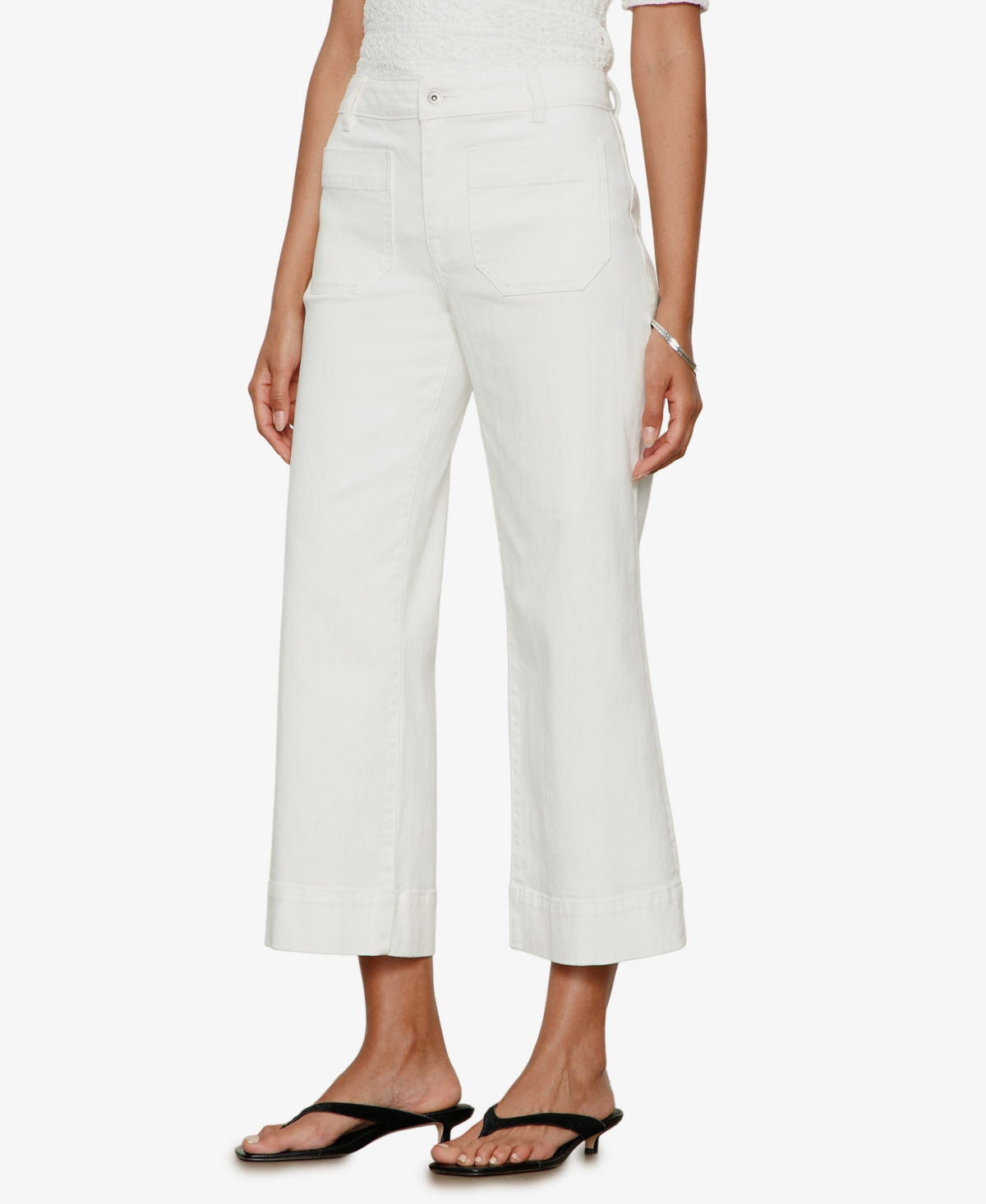 Sanctuary Women's The Marine Mid Rise Cropped Wide-Leg Jeans