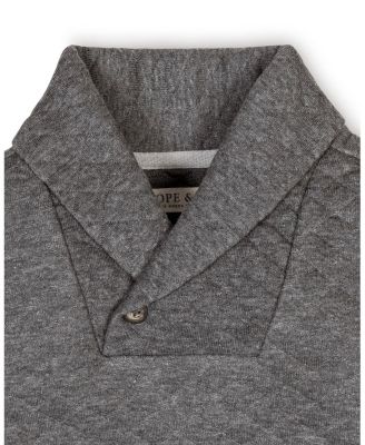 Boys Long Sleeve Quilted Shawl Collar Sweatshirt with Elbow Patches