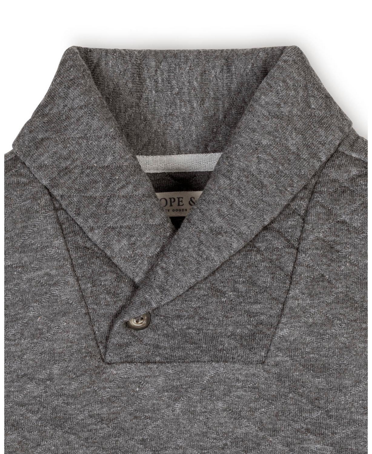 Hope & Henry Boys Long Sleeve Quilted Shawl Collar Sweatshirt with Elbow Patches
