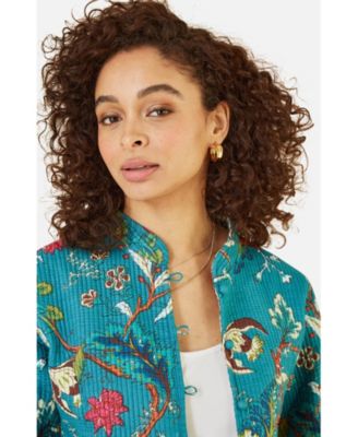 Women's Floral Reversible Cotton Quilted Jacket