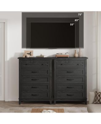 5-Drawer Black Freestanding Wooden Chest, 41.3" Tall, Vertical Dresser for Living Room, Bedroom, Entryway ,measuring 31.5"L x 15.8"W x 41.3"H.