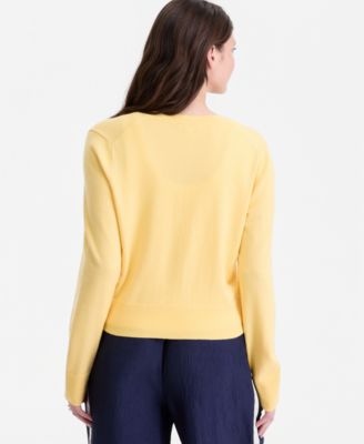 Women's Cropped Crewneck Cardigan