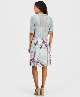 Petite 2-Pc. Floral Chiffon Sleeveless Dress and Ruffle-Front Jacket