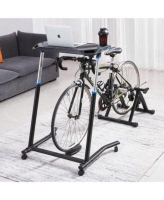 SUGFIT Cycling Desk Foldable Fitness Bike and Treadmill Desk with Lockable Wheels