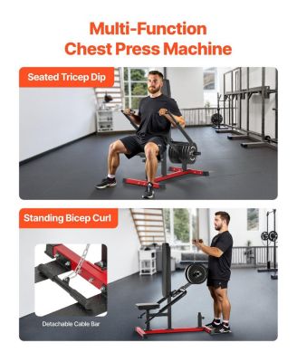 Seated Dip Machine Tricep Bicep Press Down Trainer with Adjustable Seat 450 LB