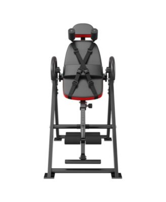 SUGFIT Heavy Duty Inversion Table 300 LB Capacity Back Stretcher with Headrest Red Black