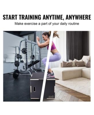 SUGFIT 3-in-1 Plyo Jump Box 30/24/20" Wooden Agility Training Box