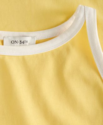 Women's Ringer-Trim Sleeveless Knit Midi Dress