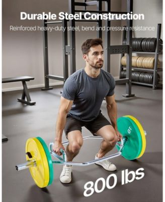 SUGFIT Trap Bar Hex Bar 800 LB Capacity 2" Barbell for Squats and Deadlifts Silver