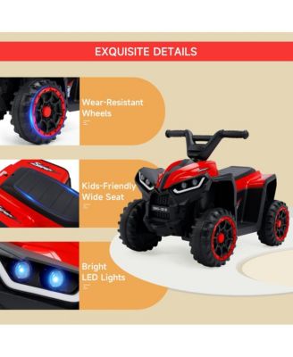 12V Kids Electric Ride-On Car, ATV Style with LED Light, Music & Safety Belt
