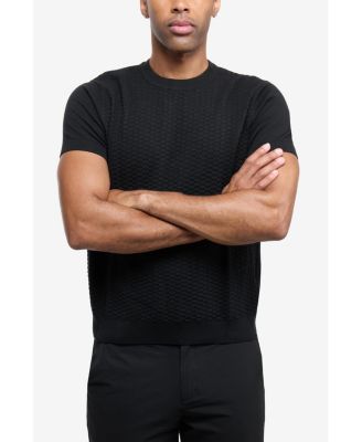 Men's Crew Rib Neck Checkered Sweater