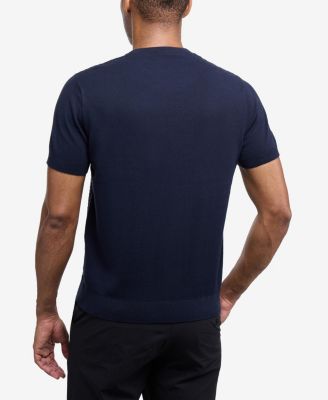 Men's Crew Rib Neck Checkered Sweater