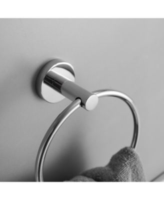 5-Piece Bath Hardware with Towel Bar Towel rack Towel Hook Toilet Paper Holder and Towel Ring Set in