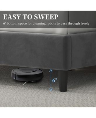 Upholstered Bed Frame with Wooden Slat Support