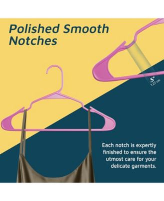  pink plastic hangers with nonslip grooves and spacesaving design, hold up to 5 lbs ideal for clothes, dresses & coats pack of 120.