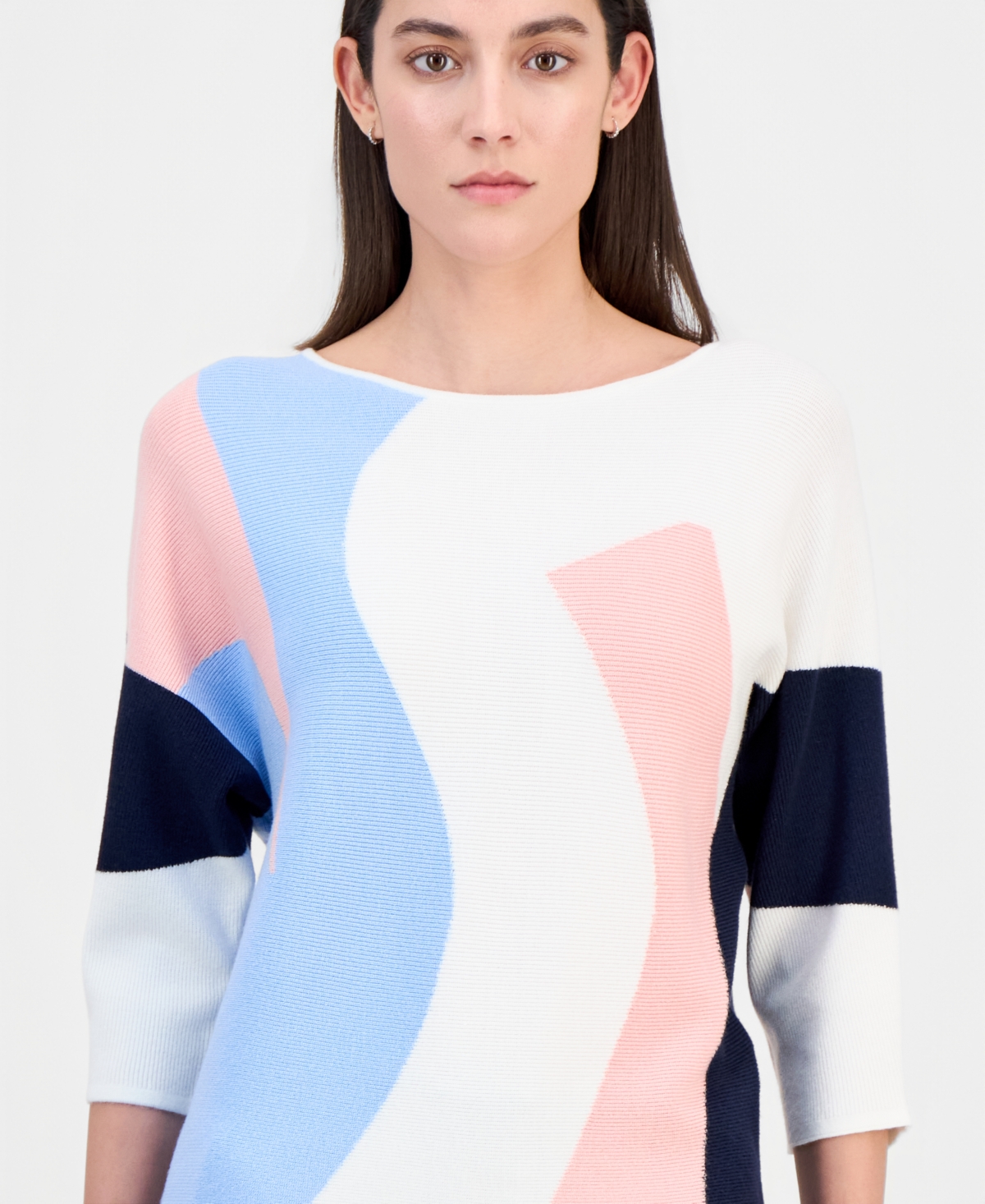 T Tahari Women's Dolman-Sleeve Boat-Neck Sweater