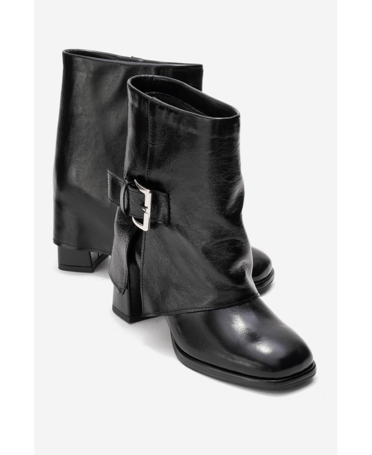 Forever & Always Shoes Women's Lore Leather Block Heel Boot