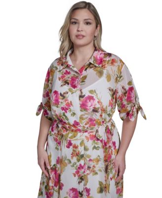 Plus Size Collared Shirt Dress